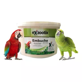 Alimento Pasta Embuche Aves Loros Exzootix 21/15 3 Kilos Color Verde Oscuro