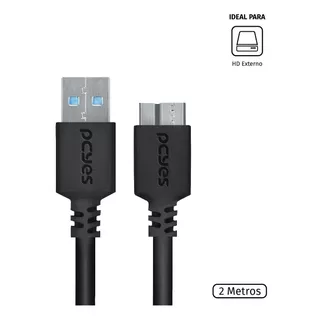 Cabo Hd Externo Usb 3.0 P/ Micro Usb B 2 Metros Pcyes