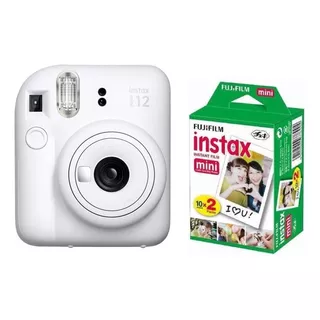 Cámara Instantánea Fujifilm Instax Kit Mini 12 + 20 Films Clay/white