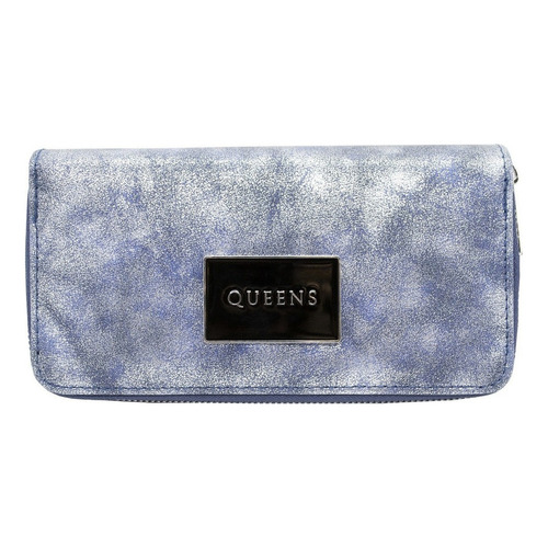 Queens Billetera Mujer Cuero Sintético Cierre Urbana Qw12-2z Color Azul Marino