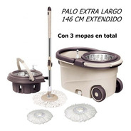 Balde Lampazo Premium Desmontable 3 Mopas Palo Largo 146 Cm