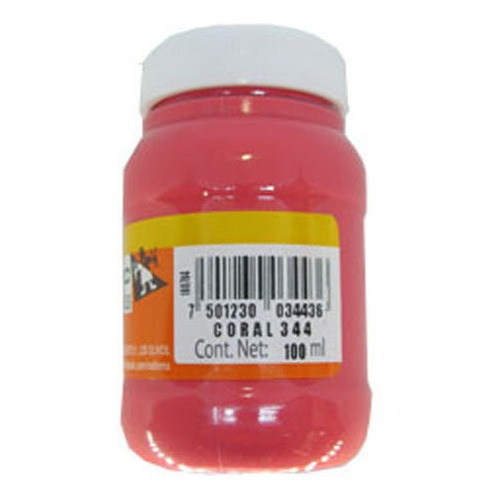 Pintura Politec Acrilica 100ml Serie 300 1 Color / 1 Pieza Color 344 CORAL