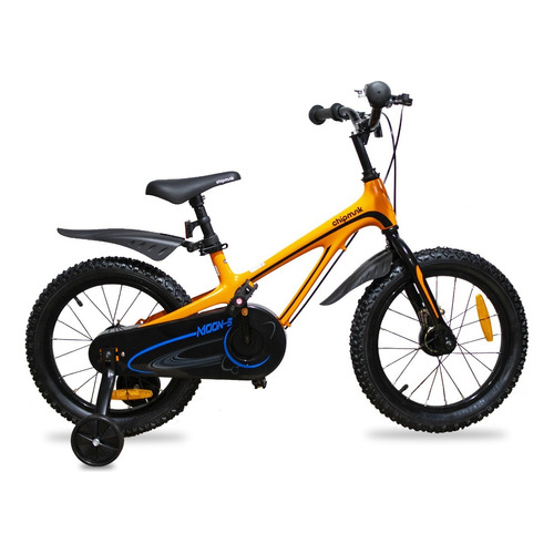 Bicicleta paseo RoyalBaby Chipmunk Moon R16 16" frenos caliper color naranja con ruedas de entrenamiento  
