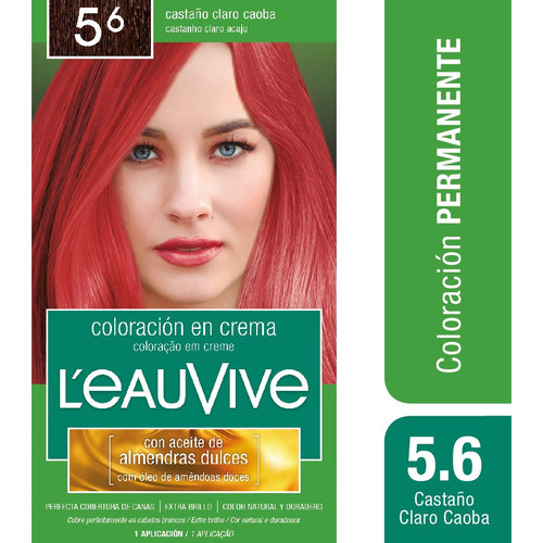  L'eau Vive Kit Tintura Coloración En Crema Tono 5.6 Castaño claro caoba