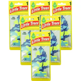 6x Cheirinho Carro Little Trees Pina Colada - Abacaxi E Coco