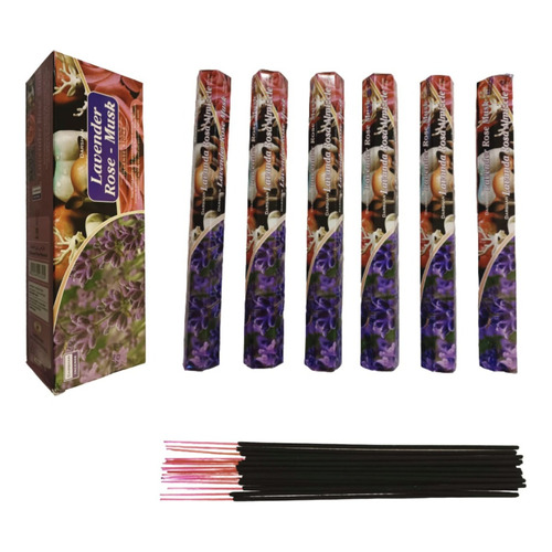 Incienso   Darshan 6 Hexágonos 120 Varitas  Aromas A Escoger Fragancia Lavanda, Rosa Y Amizcle