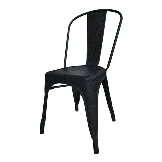 Silla de comedor DeSillas Tolix, estructura color negro microtexturado, 6 unidades