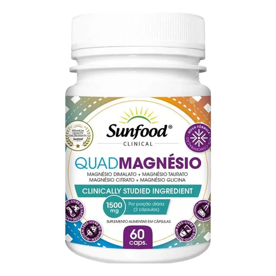 Quadmagnésio 1500mg 60 Cápsulas - Sunfood 