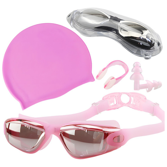 Natacion Kit 4 En 1 Protección Uv Antivaho Gafas