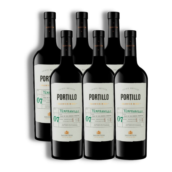 Vino Portillo Tempranillo Caja X6u 750ml Salentein Mendoza