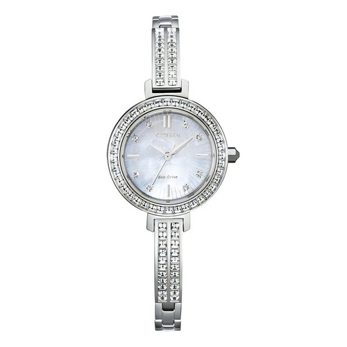 Reloj Citizen Silhouette Crystal Bangle Original Time Square Color de la correa Plateado Color del fondo madre perla 61393