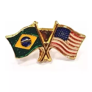 Bótom Pim Broche Pin Bandeira Brasil X Estados Unidos Eua