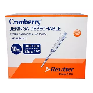 Jeringa Desechable 10ml Luer Lock 21g Pack De 10 Unid