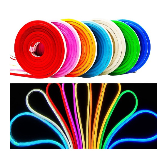 Cable Led Neón Flex 5mts 12v 2835 120led Ip68 Flexible Color