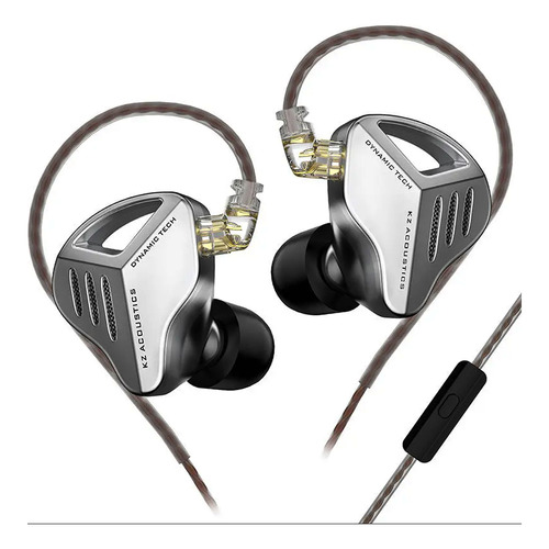 Audífonos In-ear Kz Zvx Color Plata Silver (Con Micrófono)