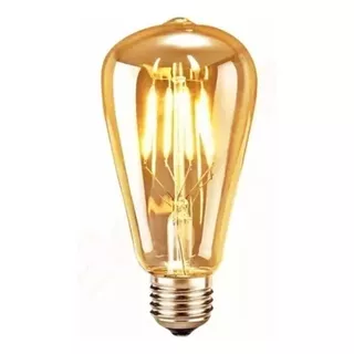 Lâmpada Filamento Led Decorativa Retrô Vintage Âmbar St64