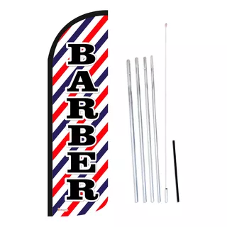 Bandera Publicitaria 4m Barber (r) Con Asta