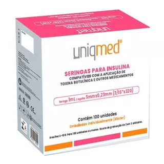 Seringa Para Toxina / Insulina Uniqmed 1ml  32gx5mm Cx 100un