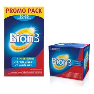 Pack Bion 3 Vitaminas, Minerales Y Probióticos 60+30 Comp.