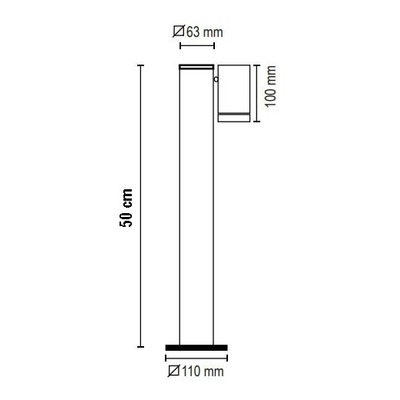 Farol Simple Mini Farola Exterior Aluminio Apto Led Del