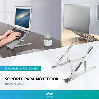 Soporte Notebook Plastico Regulable Ergonomico Stand Tablet Color Blanco