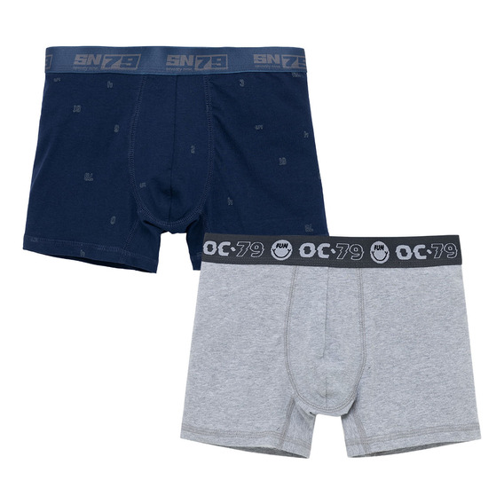 Set X2 Boxer Para Niños Gris L/g Offcorss