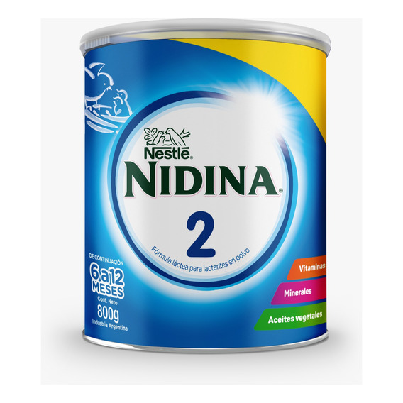 Leche De Fórmula En Polvo Nestlé Nidina 2 X800g 6 A 12 Meses