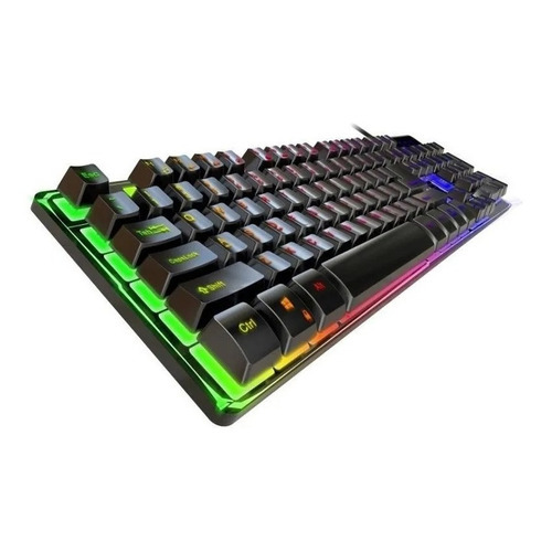 Teclado Gamer Gx Scorpion K8 Semimecánico Retroiluminado Rgb Color Del Teclado Negro Idioma Español España