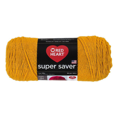 Estambre Acrílico Liso Super Saver Red Heart Coats Color 0321 Gold