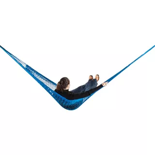 Rede De Dormir  Descanso Camping Nylon Impermeável Azul Anil
