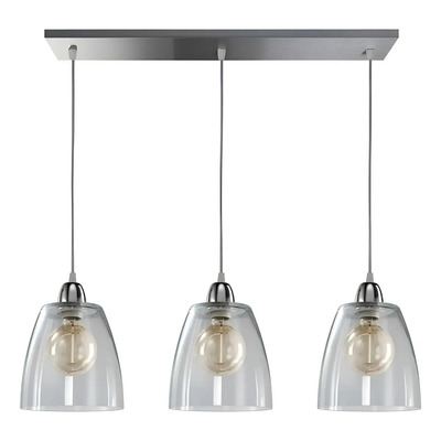 Colgante 3 Luces Vidrio Transparente Deco Vintage Apto Led Transparente