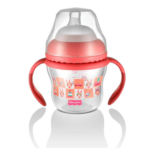 Vaso Fisher-Price Transition con asa y 2 boquillas, 150 ml, color rosa