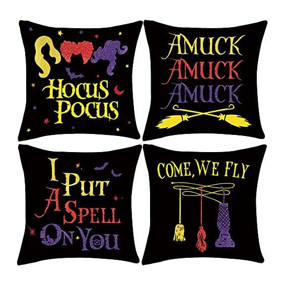 Gagec Funda De Almohada De Halloween Witches Amuck I Put A S