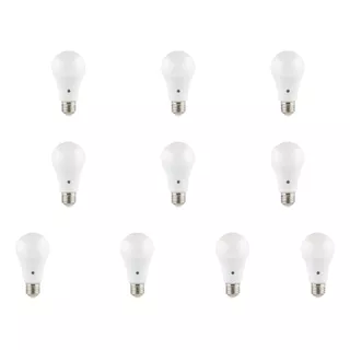 10 Focos Led Con Fotocelda Estevez 9w Luz Fría / Cálida E26