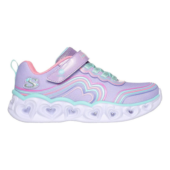 Tenis Niña Skechers Hearts Lights - Lila