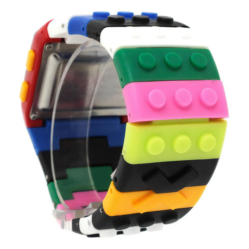 Reloj De Lego Bloques Pulsera Multifuncional Alarma Color de la correa Rojo-Var Color del bisel Multicolor Color del fondo Variable
