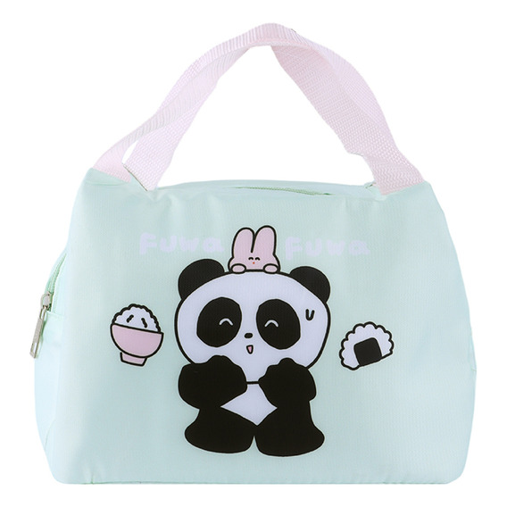 Miniso Lonchera Pandita Fuwa Fuwa 100% Poliéster Verde 23x15