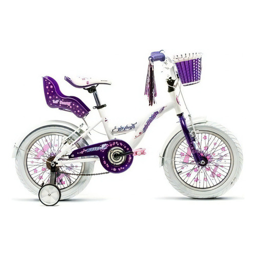 Bicicleta Raleigh Niña R16 4-6 Años Lilhon. En Color Blanco/violeta