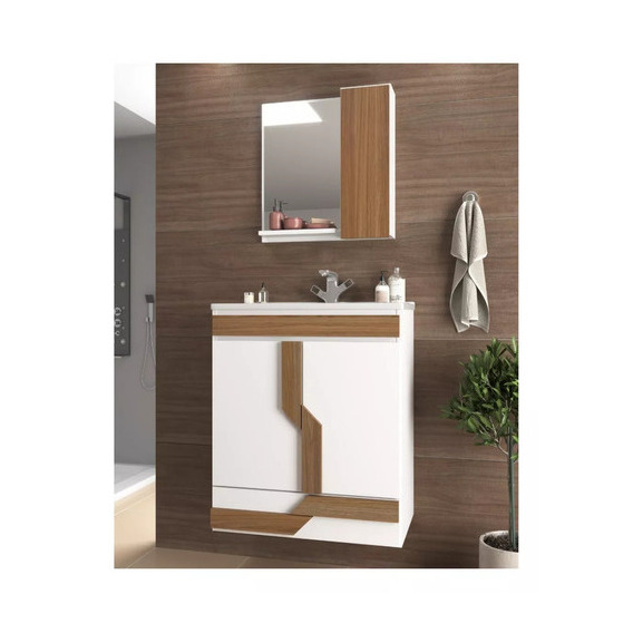 Mueble De Baño Suspendido Botiquin Y Puerta Bacha Y Espejo Mdf Muebles Web