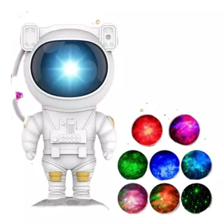 Luminária Robô Astronauta Boneco Grande Luz De Led 8 Cores