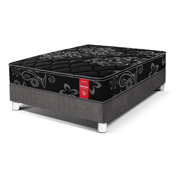 Cama Paraíso Premium Super Star Negro | 1.5 Plazas