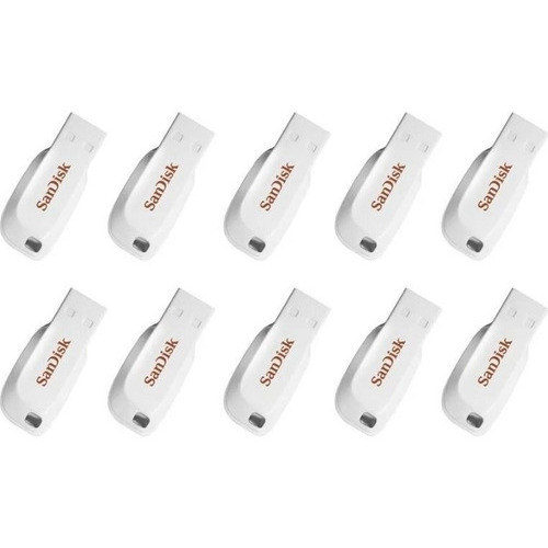 Paquete 10 Pzas Usb 16gb Sandisk 2.0 Sdcz50-016g-b35 /k Color Blanco