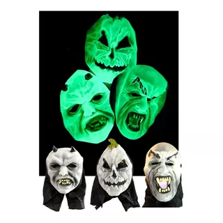 Combo 20 Mascaras Glow In The Dark Halloween Latex Exc Calid