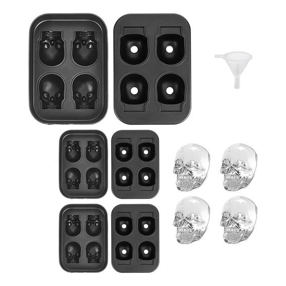 Cubetas Hielo Cubetera Molde Silicona Calavera Casatua Set 3