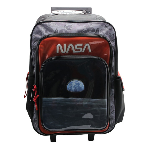 Mochila Escolar Cresko Nasa Na148 Color Negro Diseño Lisa 18l