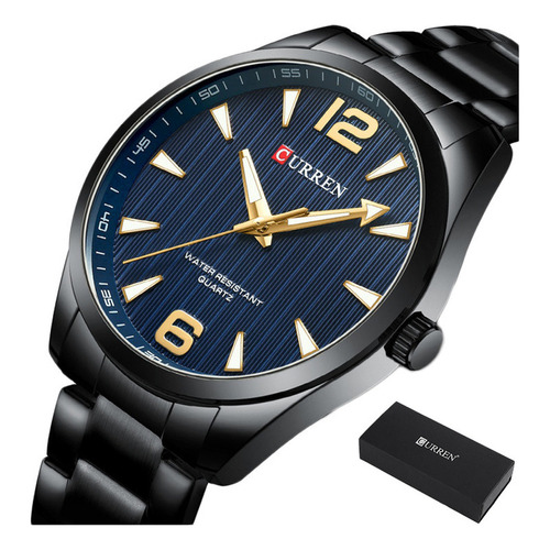 Relojes De Pulsera De Cuarzo Luminosos Simples Para Hombre C Color Del Fondo Black Blue
