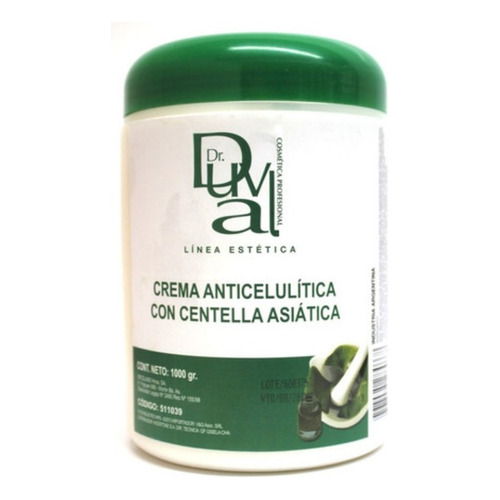  Crema Anticelulítica Con Centella Asiática Duval X 1k Fragancia Neutro Tipo de envase Pote