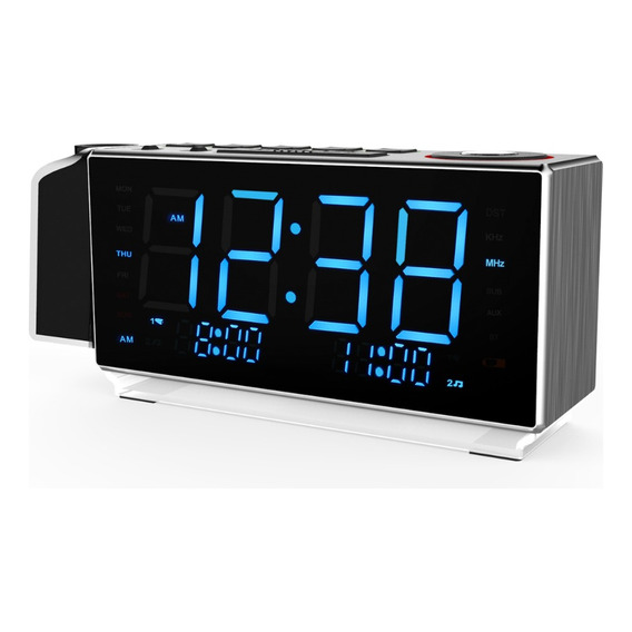 Reloj Despertador Proyector Led Grande Con Radio Y Humedad