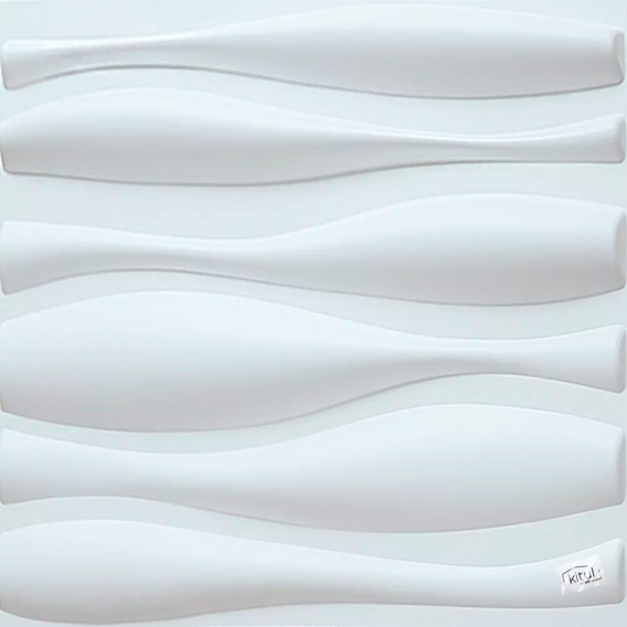 Set 12 Piezas Panel 3d Decorativo Con Adhesivo 50x50cm 3m² Atlántico Blanco
