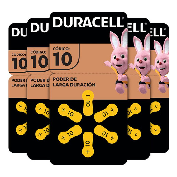 Pack 60 Pilas Duracell Audífono Tamaño 10